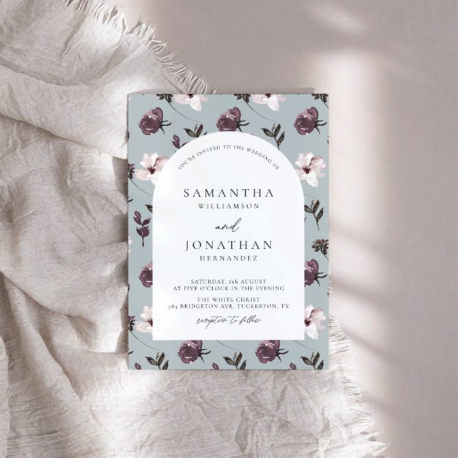 Chocolate and Vanilla Elegant Floral Wedding Invitation (Creator Uploaded)