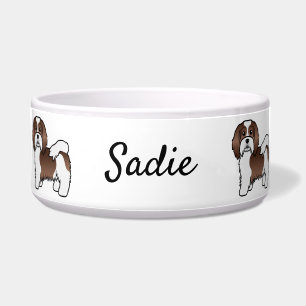 Chocolate And White Havanese Cartoon Dog & Name