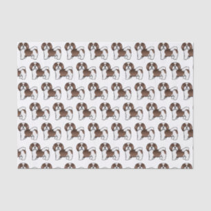 Chocolate And White Havanese Cartoon Dog Pattern Tissue Paper