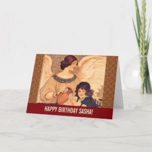 Chocolate Angel French Antique Card