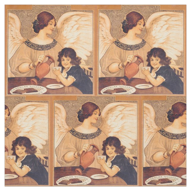 Chocolate Angel French Antique Fabric (Swatch)