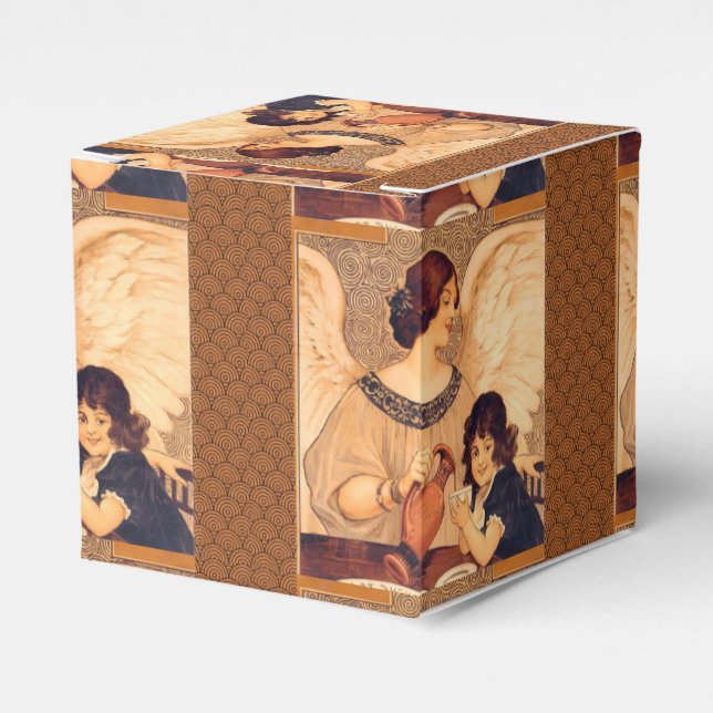 Chocolate Angel French Antique Favour Box (Front Side)