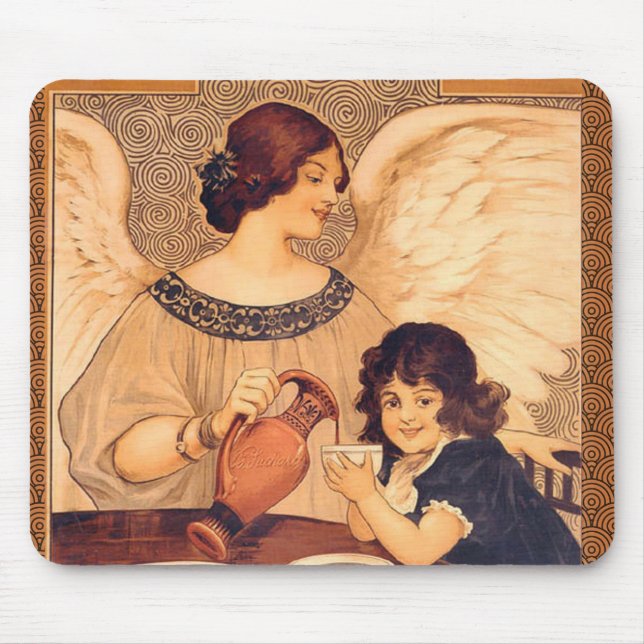 Chocolate Angel French Antique Mouse Mat (Front)