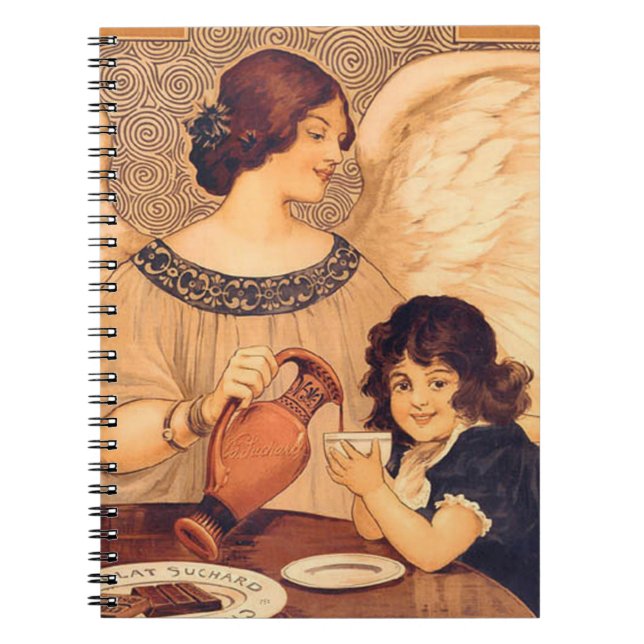 Chocolate Angel French Antique Notebook (Front)