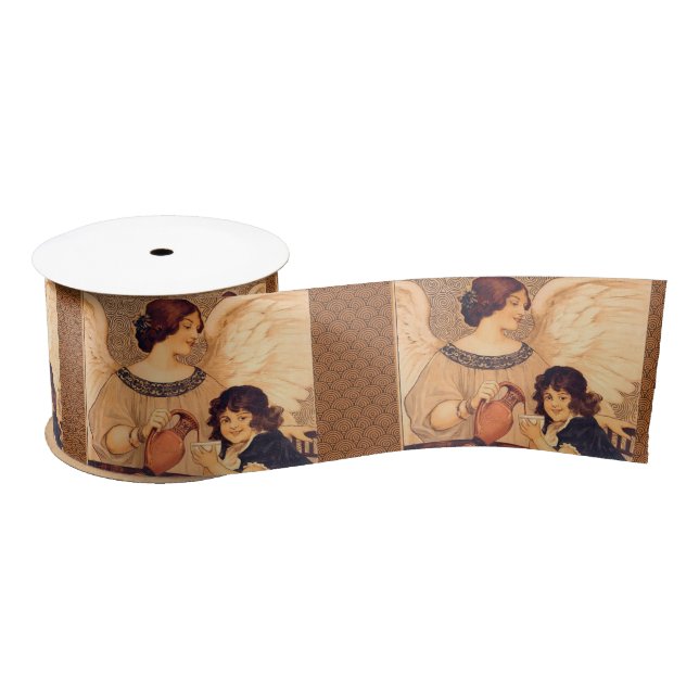 Chocolate Angel French Antique Satin Ribbon (Spool)