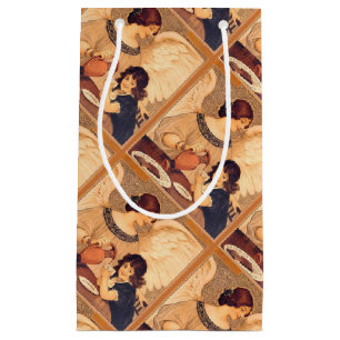 Chocolate Angel French Antique Small Gift Bag