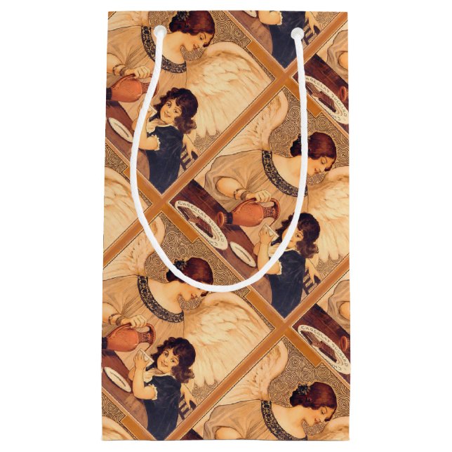 Chocolate Angel French Antique Small Gift Bag (Front)