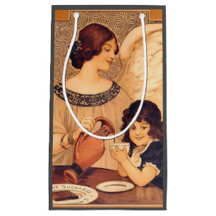Chocolate Angel French Antique Small Gift Bag
