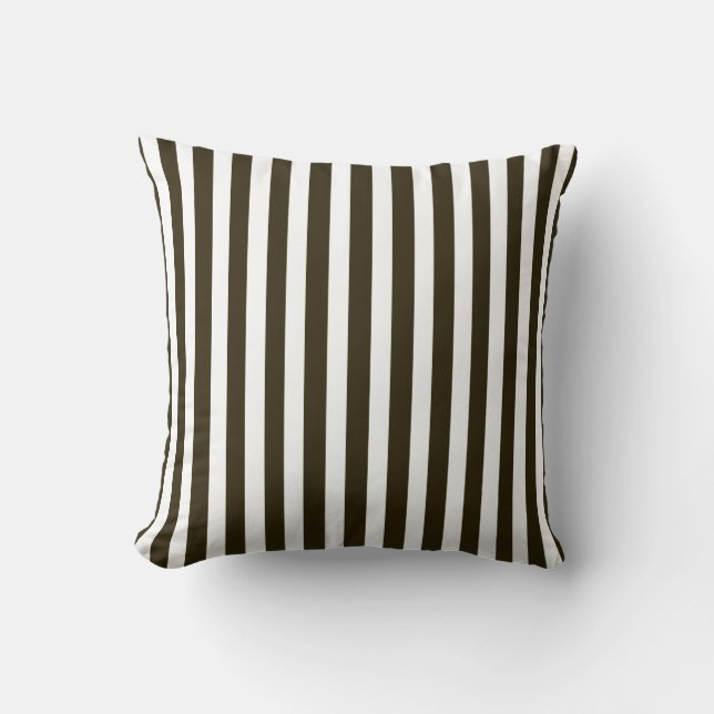 Chocolate Autumnal Stripes Cushion (Front)
