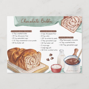 Chocolate Babka Recipe Postcard