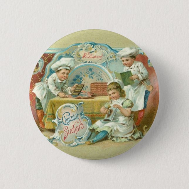 Chocolate Bakers Antique 6 Cm Round Badge (Front)