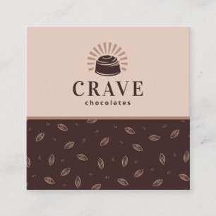 Chocolate, Bakery, Sweets Shop Customisable Square Business Card