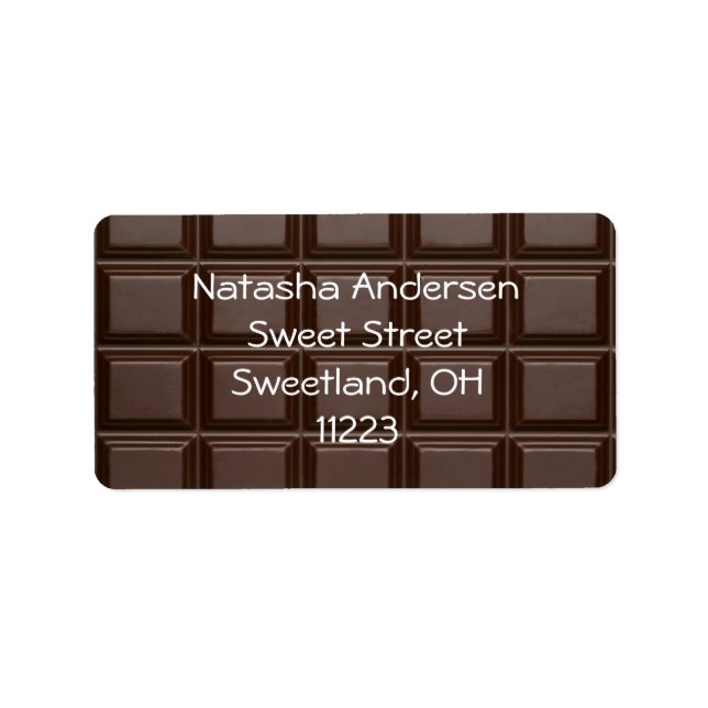 Chocolate Bar Address Gift Label (Front)
