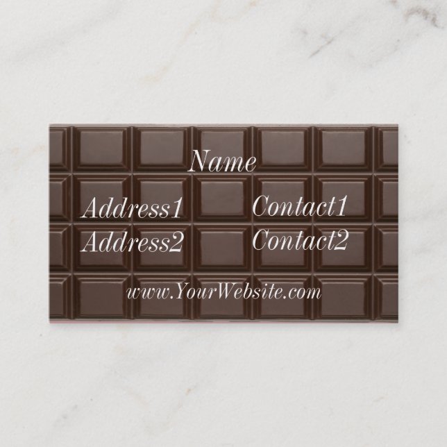 Chocolate Bar Business Card (Front)