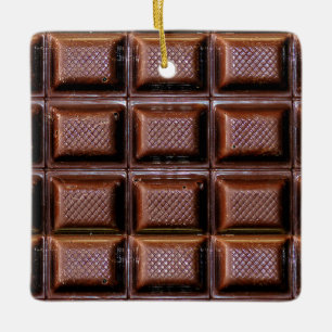 Chocolate Bar Realistic Food Christmas Ceramic Ornament