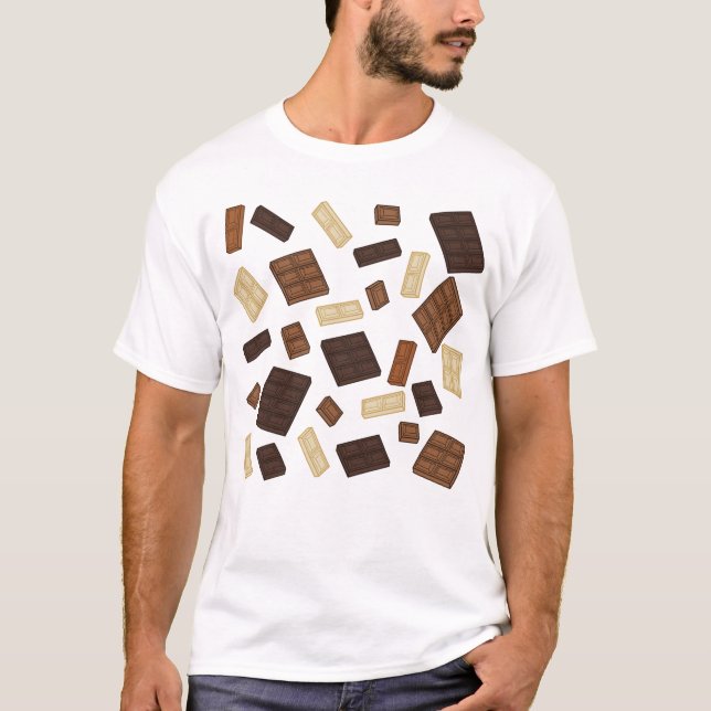 Chocolate Bars Falling Down T-Shirt (Front)
