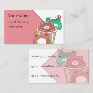 Chocolate Bear Cupcake with Tai and Gorm Business Card