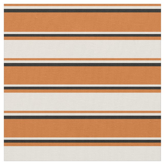Chocolate, Beige & Black Coloured Stripes Fabric (Close Up)