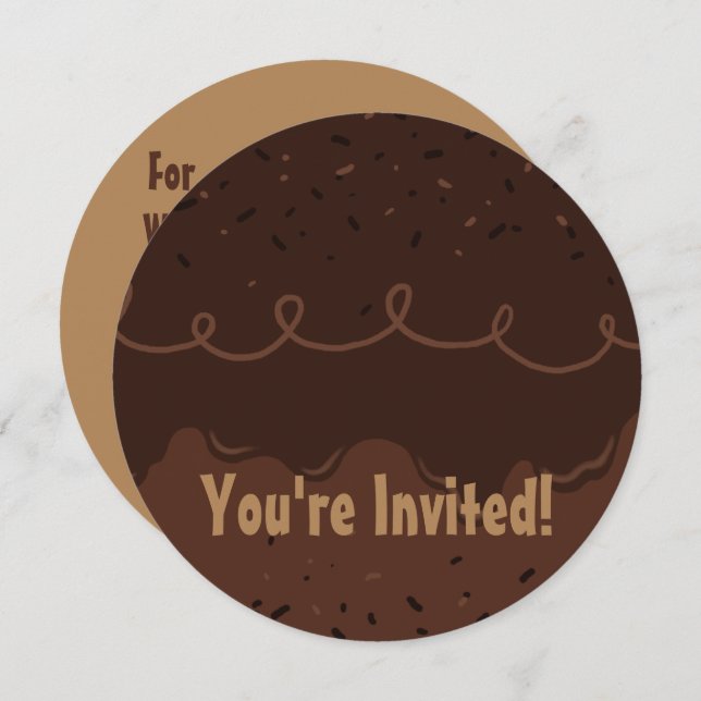 Chocolate Birthday Cake Frosting Invitation (Front/Back)