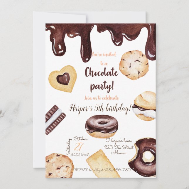 Chocolate Birthday Invitation (Front)