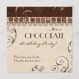 Chocolate Birthday Party Invitation