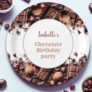Chocolate Birthday Party Paper Plate