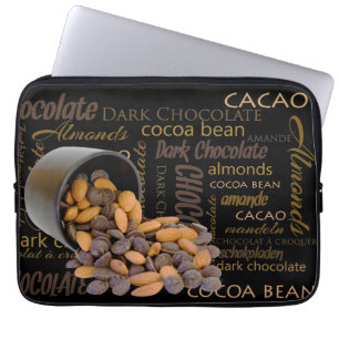 Chocolate Bits and Almonds Close Up Photograph Laptop Sleeve