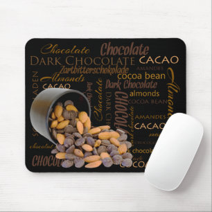 Chocolate Bits and Almonds Close Up Photograph Mouse Mat