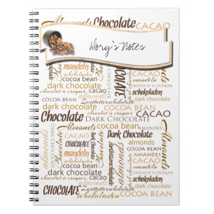 Chocolate Bits and Almonds Close Up Photograph Notebook