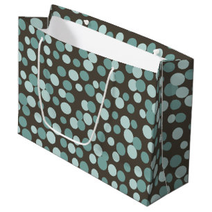 Chocolate Blue Dots Large Gift Bag