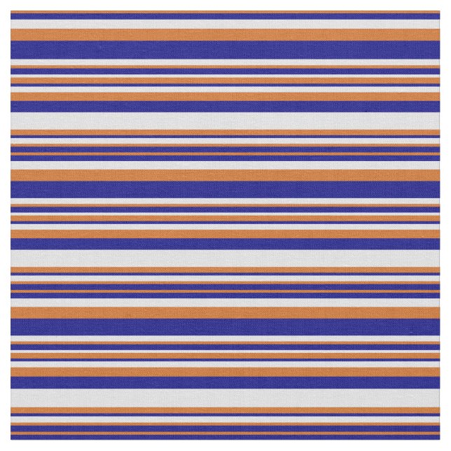 Chocolate, Blue & Lavender Coloured Stripes Fabric (Close Up)