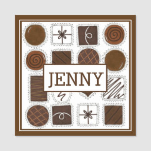 Chocolate Bon Bon Candies Chocolatier Candy Shop Name Tag