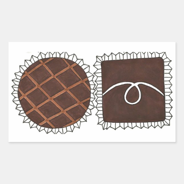 Chocolate Bon Bon Valentine's Day Candy Rectangular Sticker (Front)