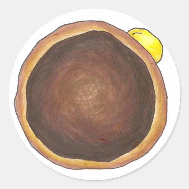 Chocolate Boston Cream Doughnut Doughnut Bakery Classic Round Sticker (Front)