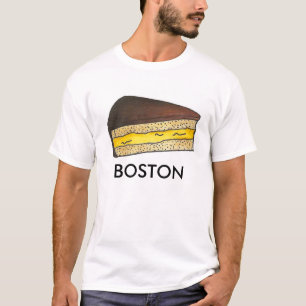 Chocolate Boston Massachusetts MA Cream Pie Slice T-Shirt