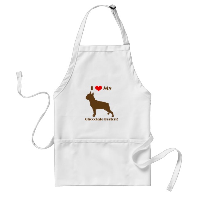 Chocolate Boston Terrier Apron (Front)