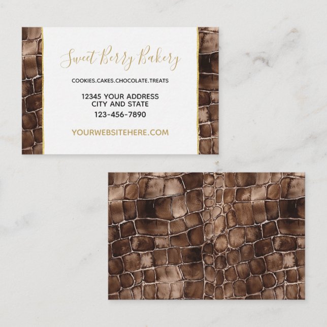 Chocolate Brown Abstract Business Card (Front/Back)