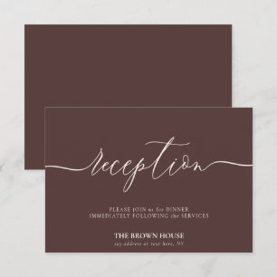 Chocolate Brown after dinner reception Invitation