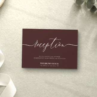 Chocolate Brown after dinner reception Invitation