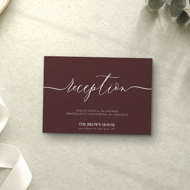 Chocolate Brown after dinner reception Invitation (Creator Uploaded)
