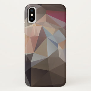 Chocolate Brown and Pastel Pyramid Art iPhone X Case