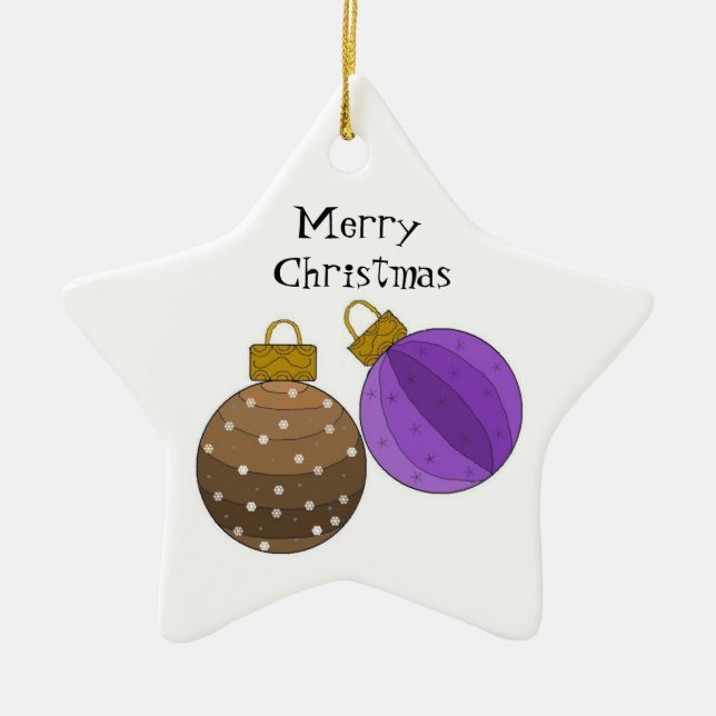 Chocolate Brown and Purple Christmas Decorations (Front)