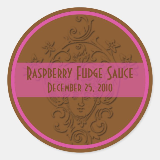 Chocolate Brown and Raspberry Pink Canning Labels (Front)