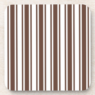 Chocolate brown and white candy stripes coaster