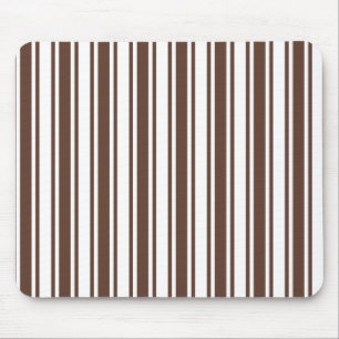 Chocolate brown and white candy stripes mouse mat