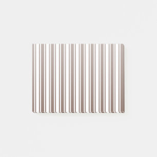 Chocolate brown and white candy stripes post-it notes