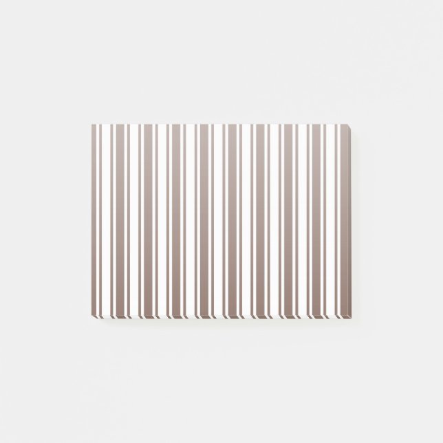 Chocolate brown and white candy stripes post-it notes (Front)