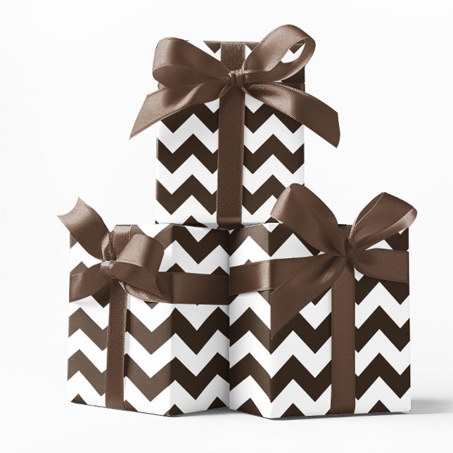Chocolate Brown and White Chevron Wrapping Paper (Chocolate Brown and White Chevron Wrapping Paper)