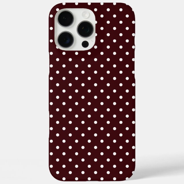 Chocolate Brown and White Polka Dot Pattern Case-Mate iPhone Case (Back)