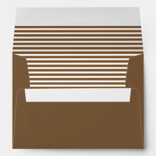 Chocolate Brown and White Striped  Envelopes